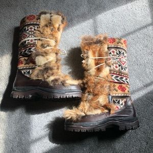 Muk Luks winter fur boots size 9